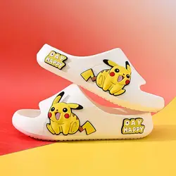 Chinelos infantis dos desenhos animados do Pikachu, Anti Slip Soft Sole, Baby Sandals, Casa, Interior, Branco, Preto, Azul, Tamanho positivo, Sapatos infantis, Meninos, Bebê, 2024