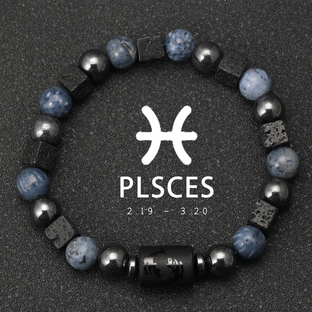 12-Sternbild-Armband aus natürlichen blauen Korallen-Lavasteinen, Steinperlen, für Männer, Paare, Seil, Freundschaft, Sternzeichen