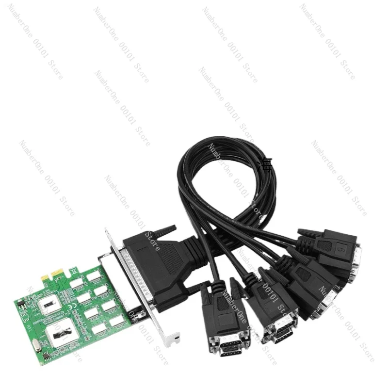 PCIe to 8 serial port, expansion card 232 multi-serial port 9-pin com card filter capacitor card