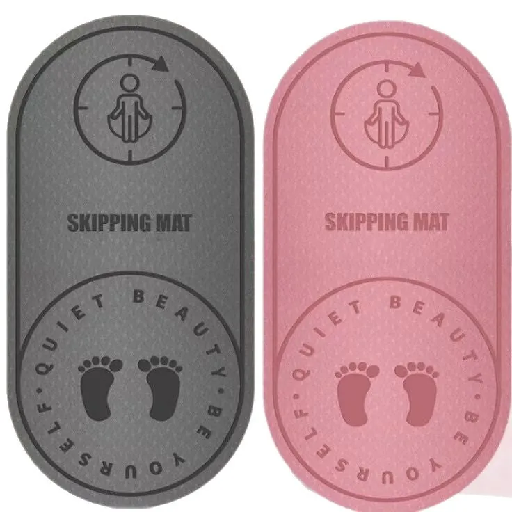 Skipping Mat Silent Shock Absorbing Jump Rope Mat Non-slip TPE Yoga Mat Indoor Fitness Workout Floor Protector for Home Exercise