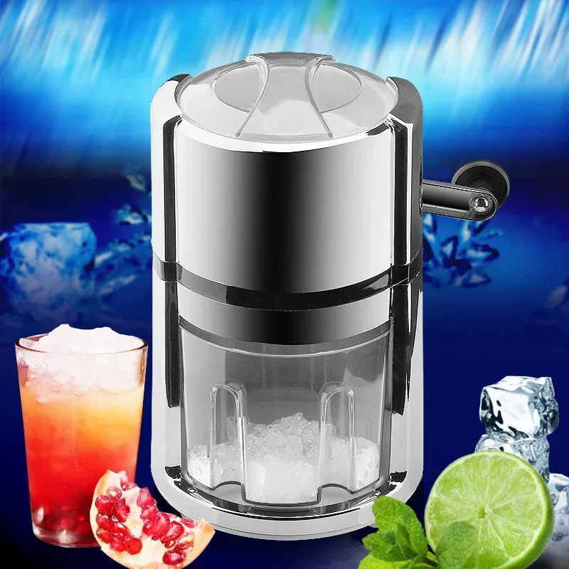 Round hand-cranked ice crusher commercial household shaved ice machine shaved ice crusher creative home