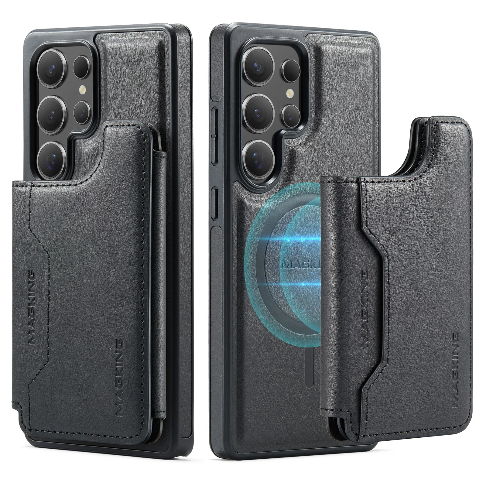 

Роскошный кожаный магнитный защитный чехол подходит для Samsung Galaxy S23 S24 S25 Ultra Plus, чехол-держатель для телефона, сумка для магнитной карты