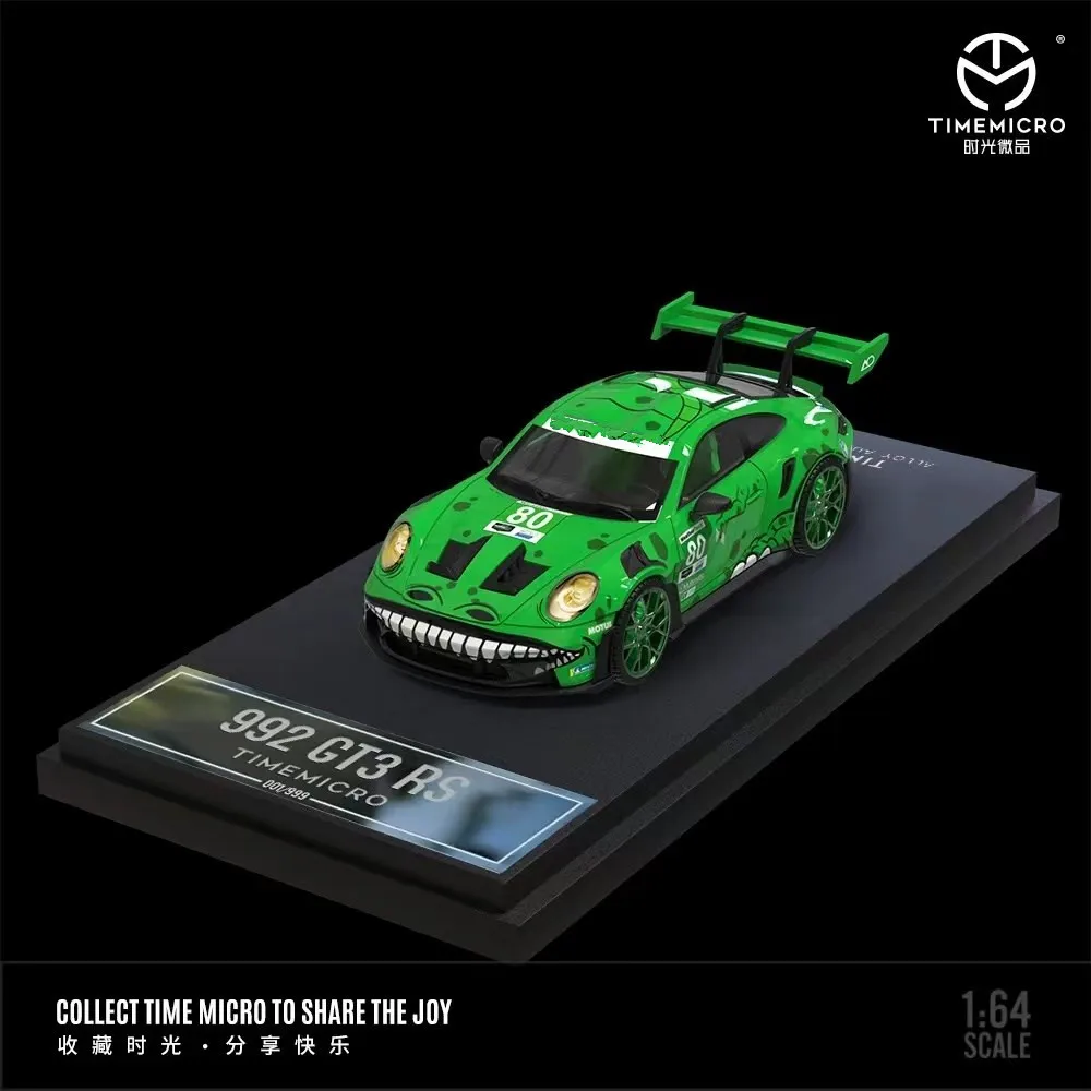 TIME MICRO/STAR RACE 1:64 pintura de tiranosaurio rosa/verde coche modelo de aleación para colección y exhibición