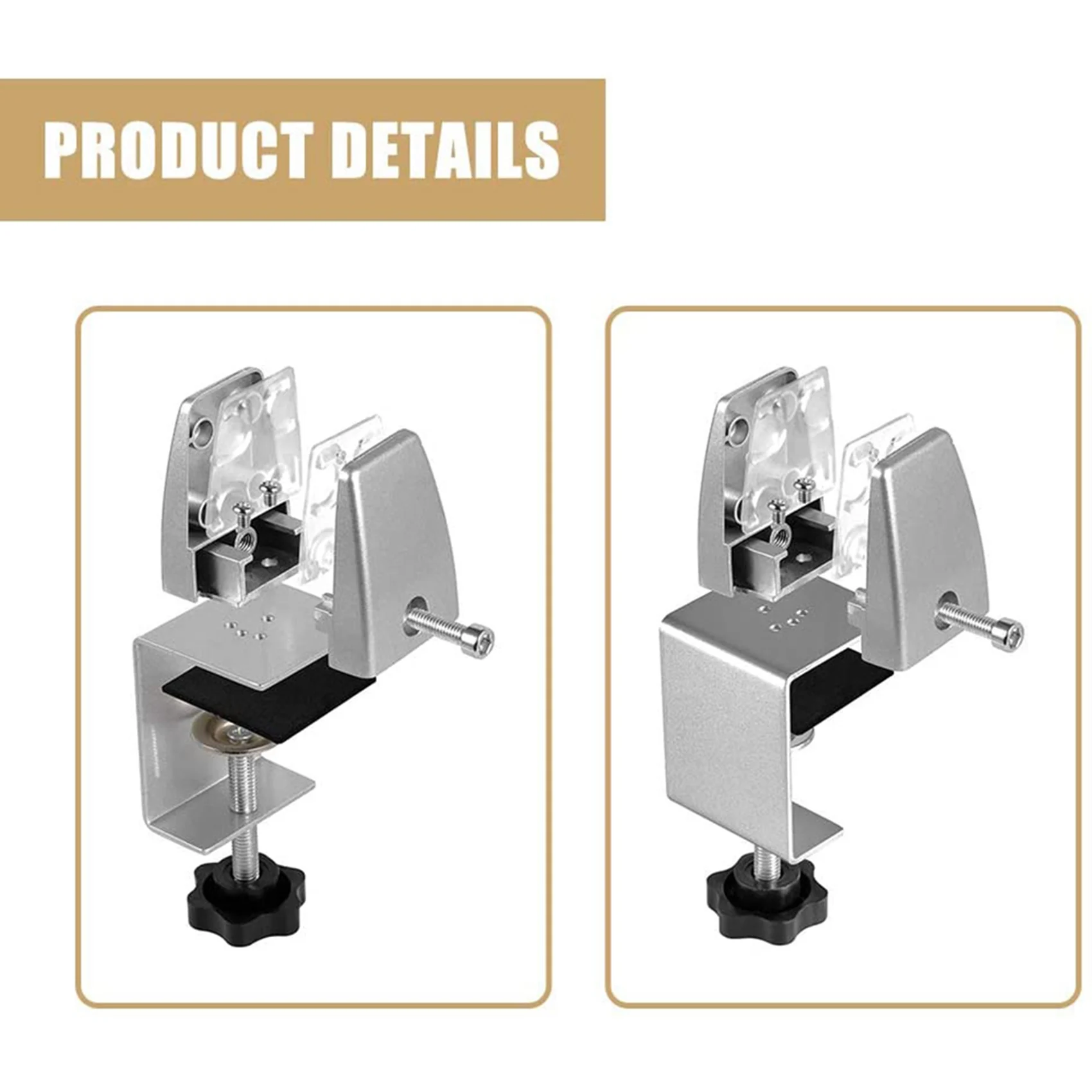 B03C-2Pcs Sneeze Guard Clamp Bracket Desk Partition Clamp For 1/8Inch To 1Inch Thick Acrylic Panels Adjustable C Shape Clamp