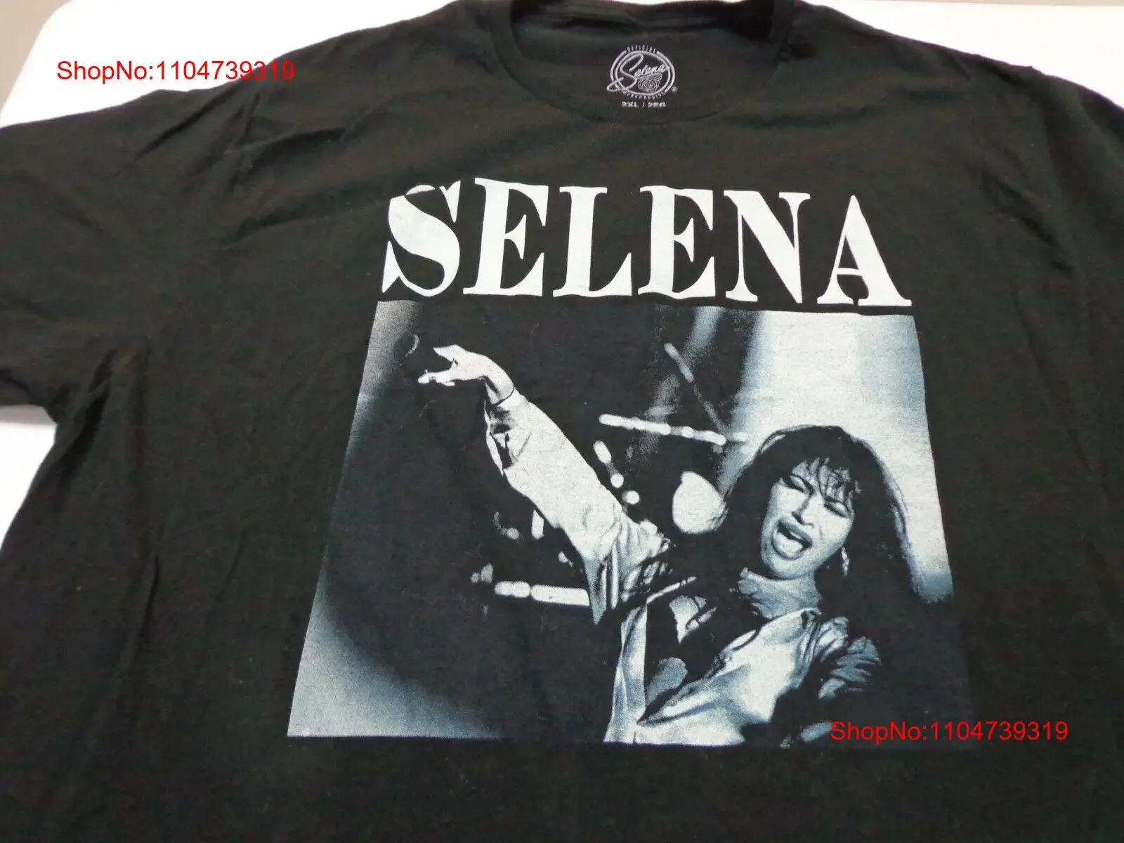 

SELENA Quintanilla Official Merchandise Black T shirt Size 2XL vintage Washed Casual streetwear Breathable Soft fashion homme
