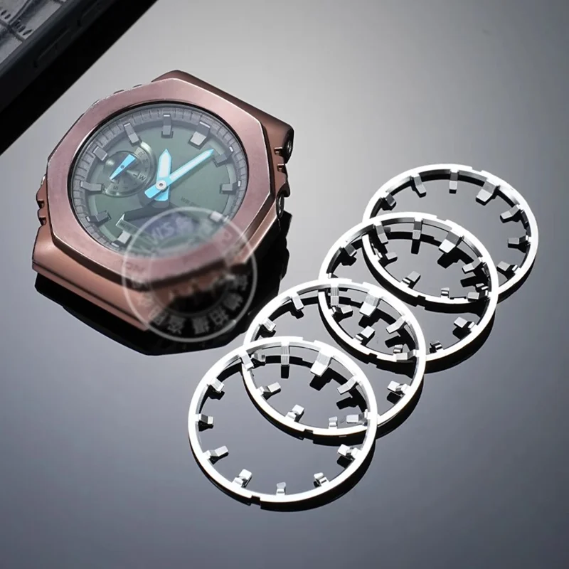สําหรับ Casio G-SHOCK GM-2100 Scale วงกลม DIY GM2100 Casioak Shadow ภายใน Marker แหวนดัดแปลงพลาสติกซิลิโคนนาฬิกาอุปกรณ์เสริม
