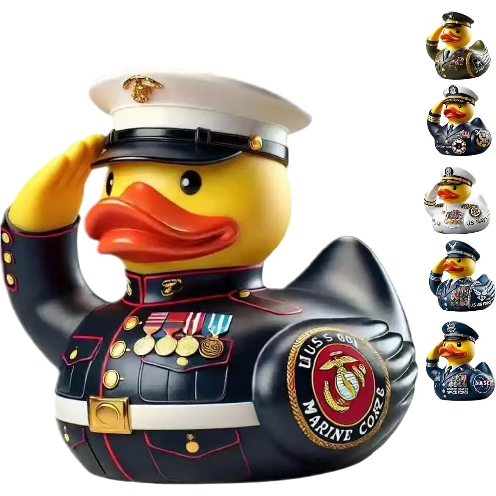 Mini-canard en caoutchouc militaire en résine, décoratif pour les vétérans de Jep, avec uniforme, pour cadeaux aux hommes, pour les fêtes des actifs et des retraités