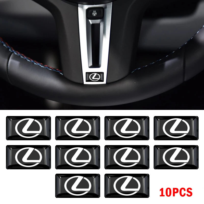 

10 шт., наклейка на руль автомобиля, значок, украшение интерьера для Lexus CT200H ES350 GX460 470 IS250 LS460 NX300 RX300 350 450H