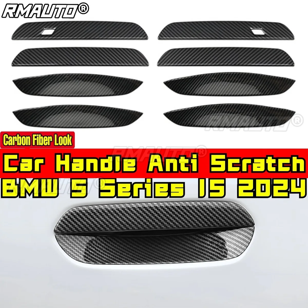 Handle Anti Scratch Compatible With BMW 5 Series I5 2024 Body Kit Car Door Bowl Handle Protective Sticker Car Accessories