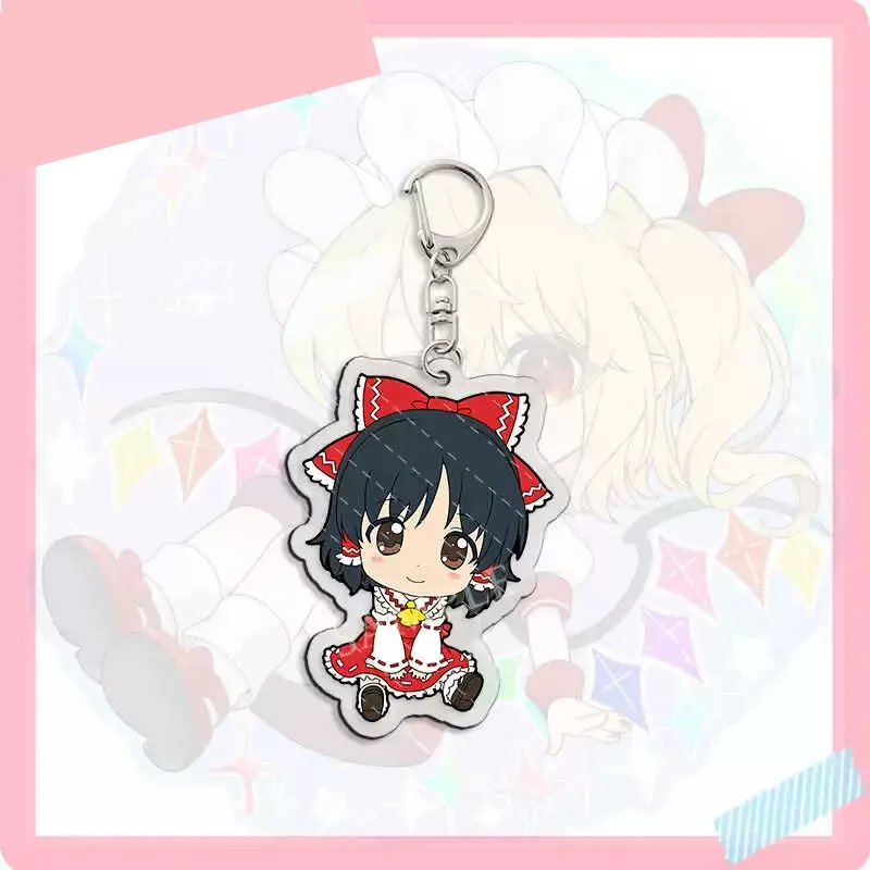 Anime Touhou Project Hakurei Reimu Key Chains Game Figure SinGyoku Kirisame Marisa Keychain Backpack Pendant Gifts