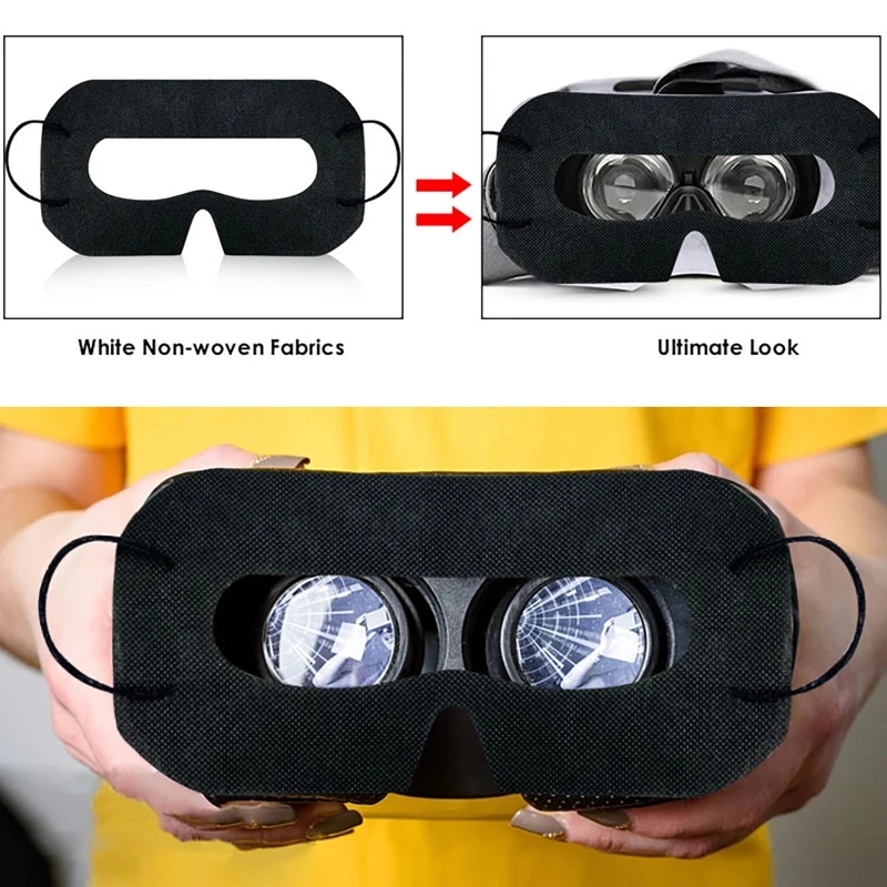 100 PCS Universal Eye Mask VR Eye Cover Disposable Pads for Oculus Quest 2 Headset for VR Entertainment  Skin Friendly