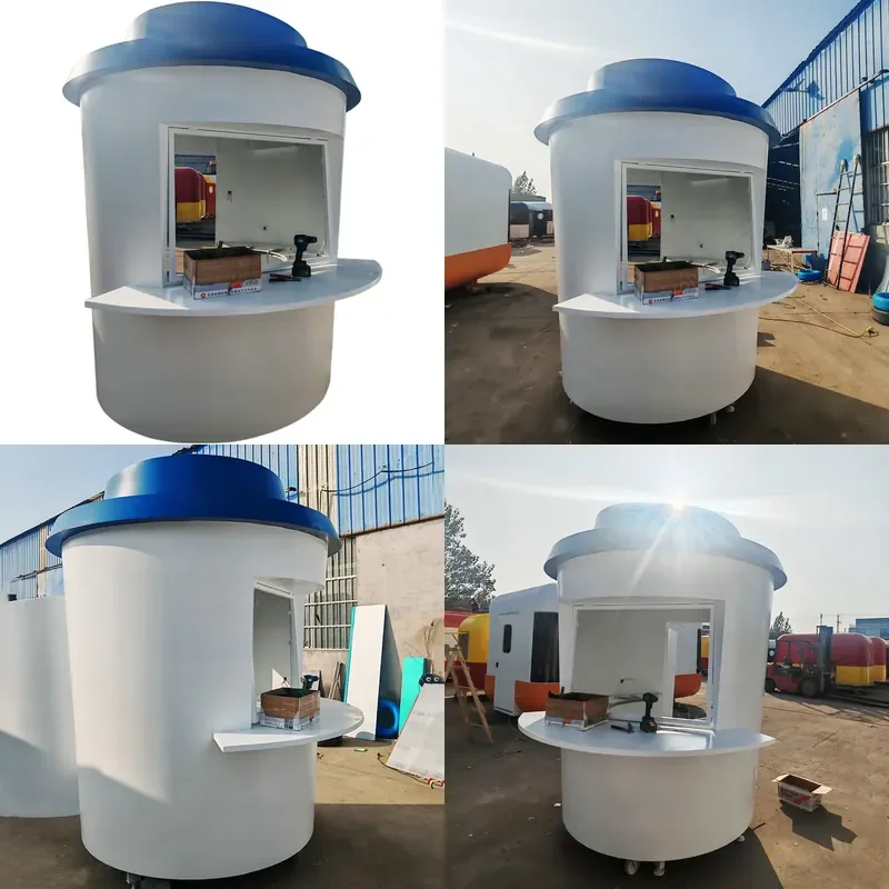 Mobile Food Cart Wooden Dessert Stall Multifunctional Kiosk for Scenic Area Street View Theme Park Outdoor Snack Booth