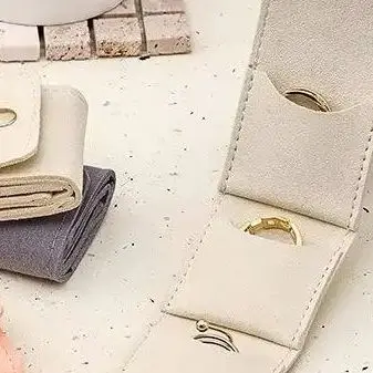 

Jewelry Folding Storage Bags Stud Earring Ring Charm Necklace Organizer Gifts Pouches Cute Small Microfiber Snap Closure Bags