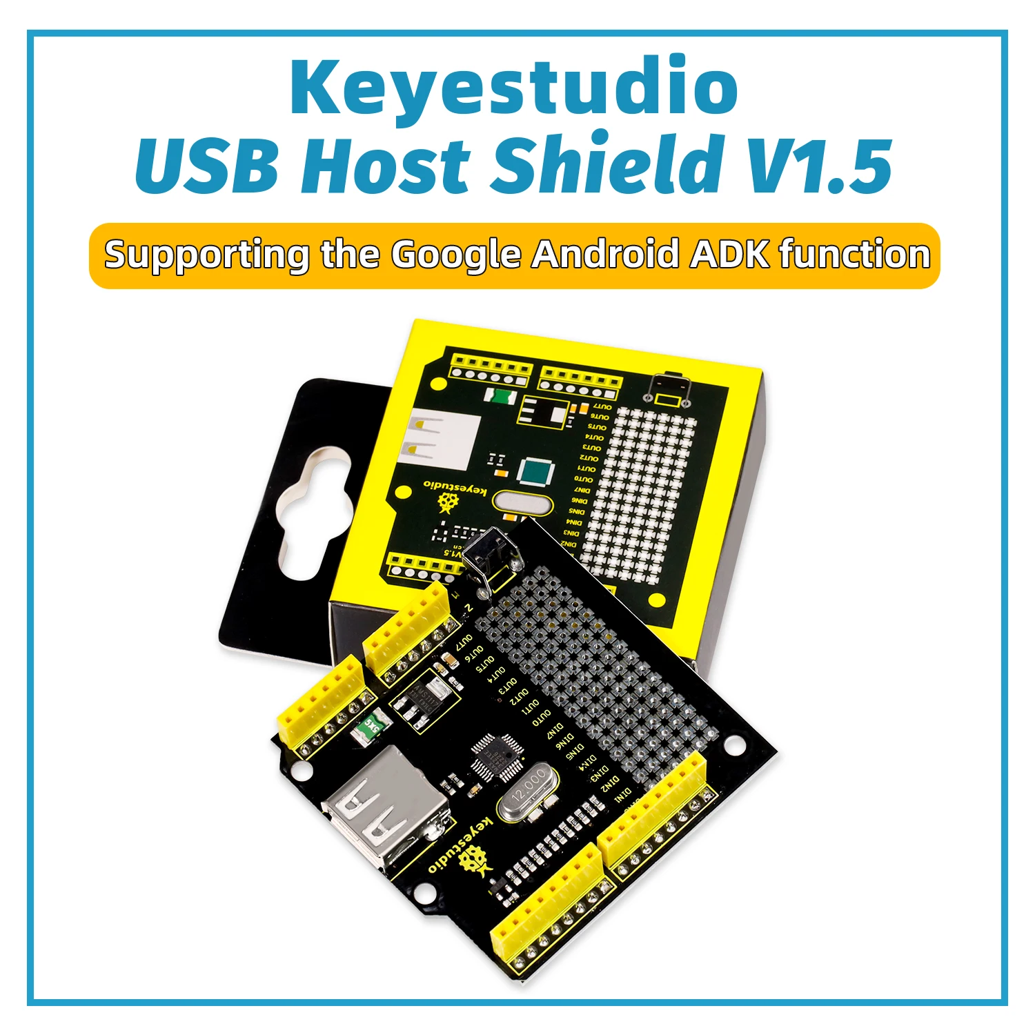 Keyestudio USB Host Shield V1.5 para Arduino UNO R3 y Arduino Mega 2560 se comunica con dispositivos USB U teclado/ratón