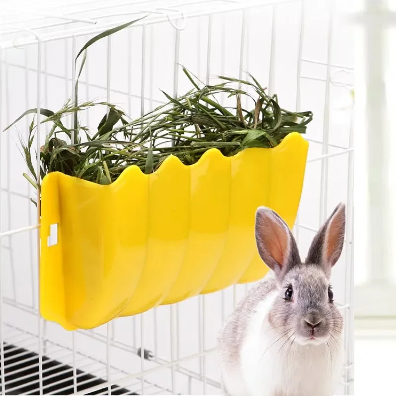 

50 Pcs Small Pet Rabbit and Guinea Pig Feeder with Plastic Grass Rack External Hay Nesting Holder