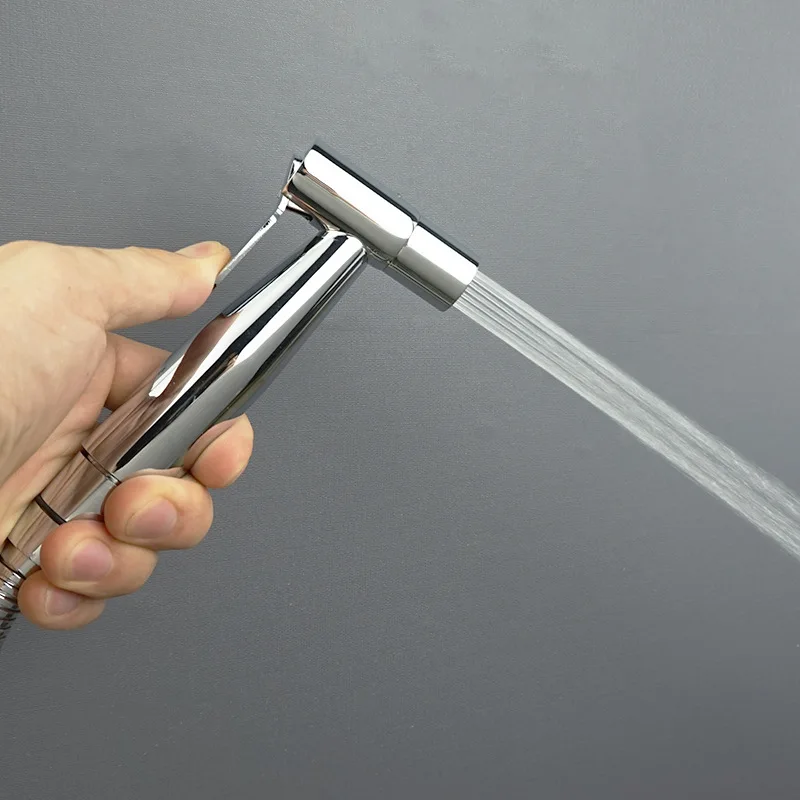 Brass Angle Valve Bracket Bidet Spray Gun Shower Faucet Set SS Nozzle Body Cleaner Bathroom Accessories Toilet Spray Gun