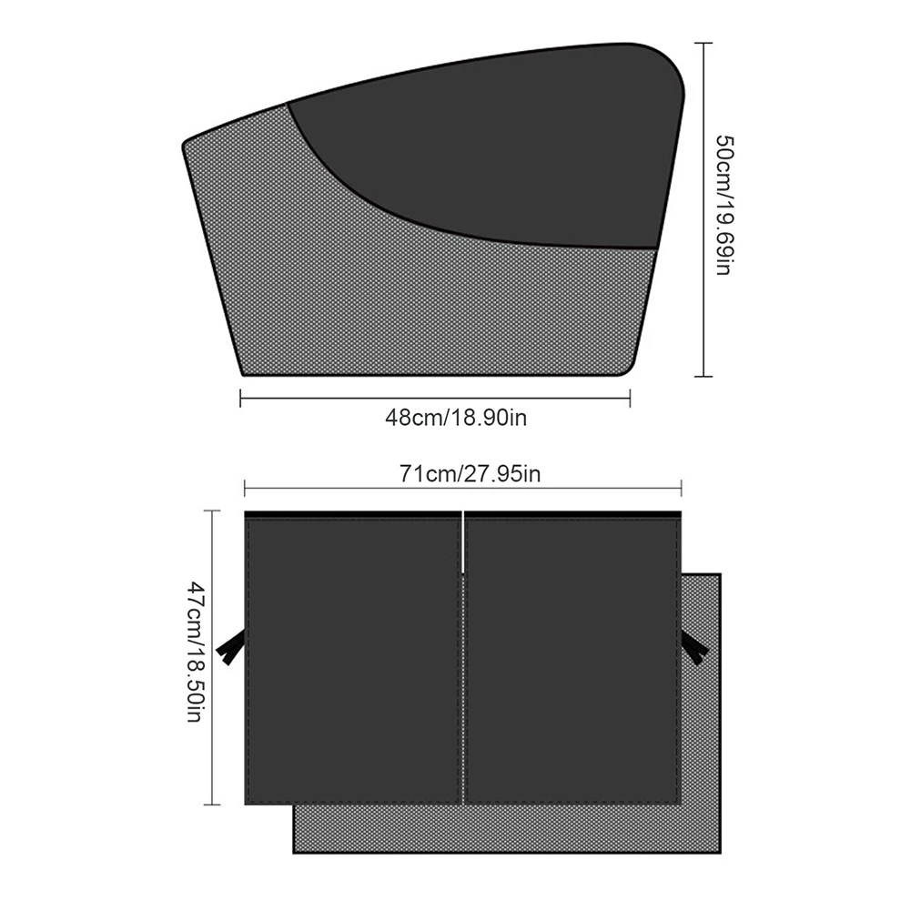 Parasol de doble capa para ventana lateral de coche, cubierta magnética de malla, protección UV, cortina delantera y trasera