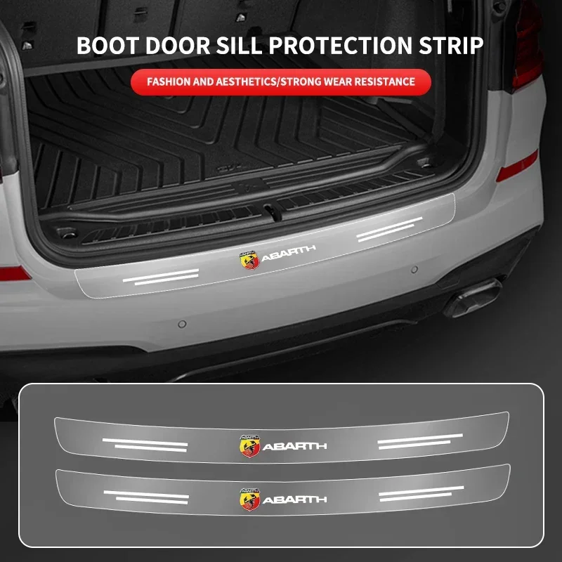 Car Rear Bumper Trunk Load Edge Protector Guard Trim Transparent Sticker For Fiat Abarth 595 Abarth 500 Abarth 124 Spider