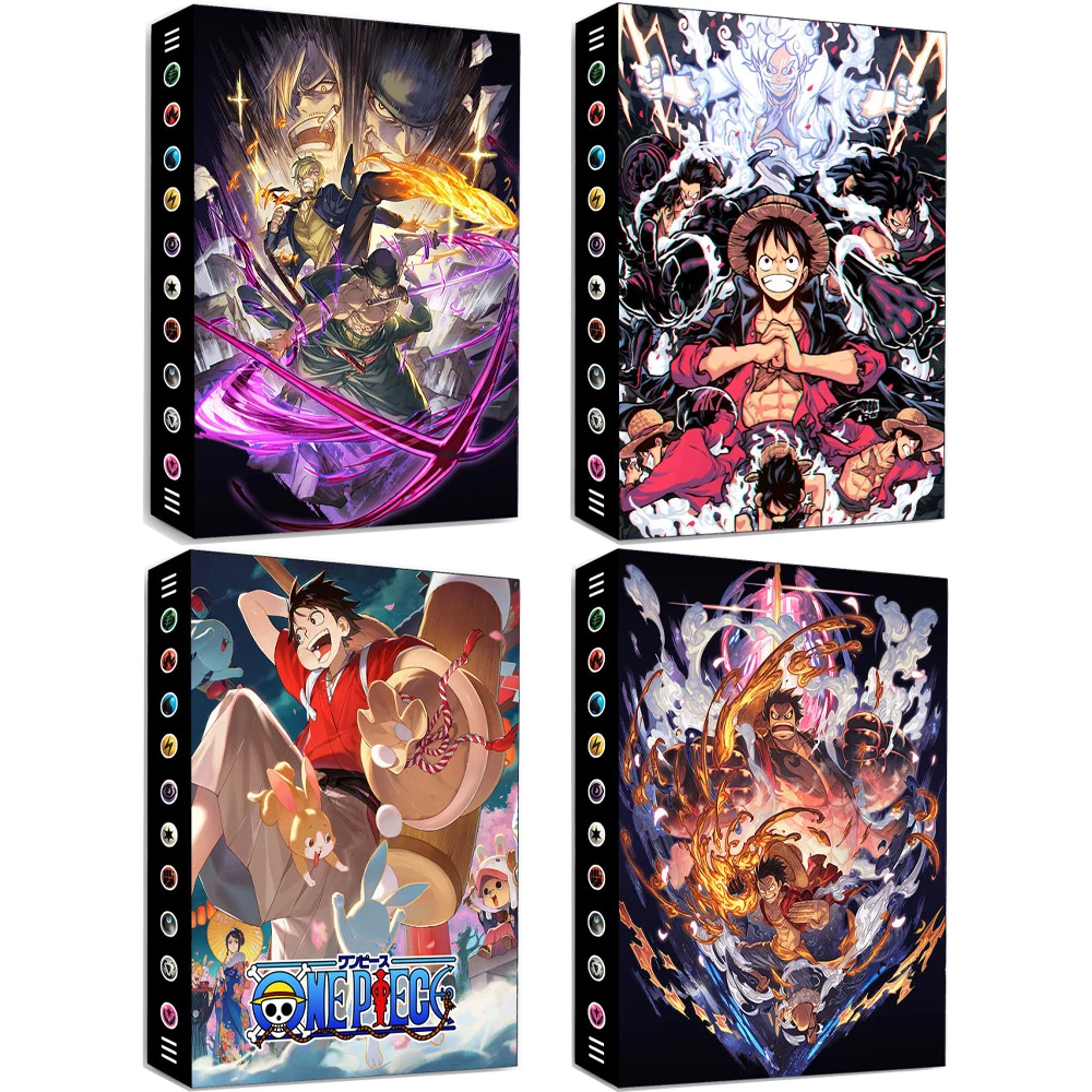 

4 Model One Piece Card Book Luffy Roronoa Zoro Classic Large Capacity Anime Game Collection Card Album Book Gift Toys