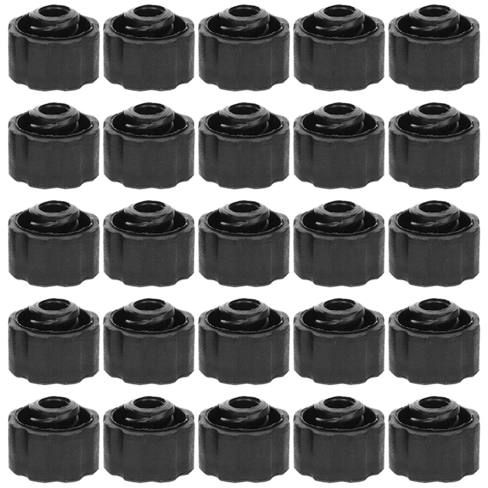 

25pcs Syringe Tip Plugs Black PP Reusable Lab Dispensing Needles Precision Caps Adapter Connectors Accessories Hardware