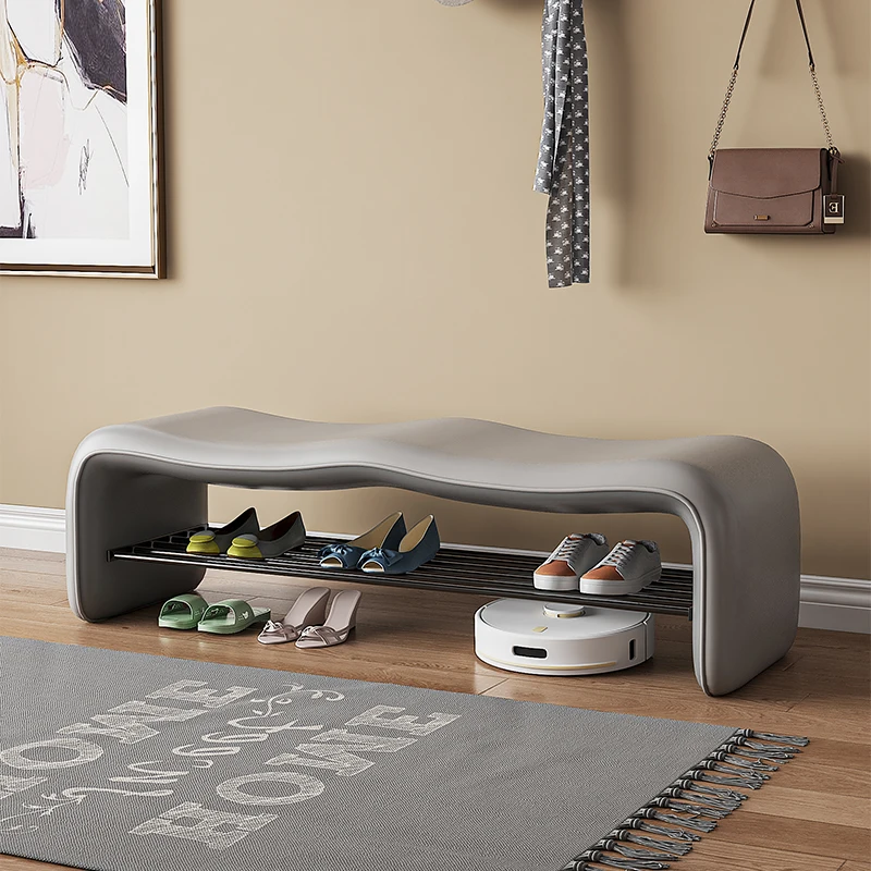 

Modern Shoe Ottomans Designer Cloak Room Sofa Stool Multi-Functional Bedroom Bench for Small Spaces Entryway Shoe Organizer