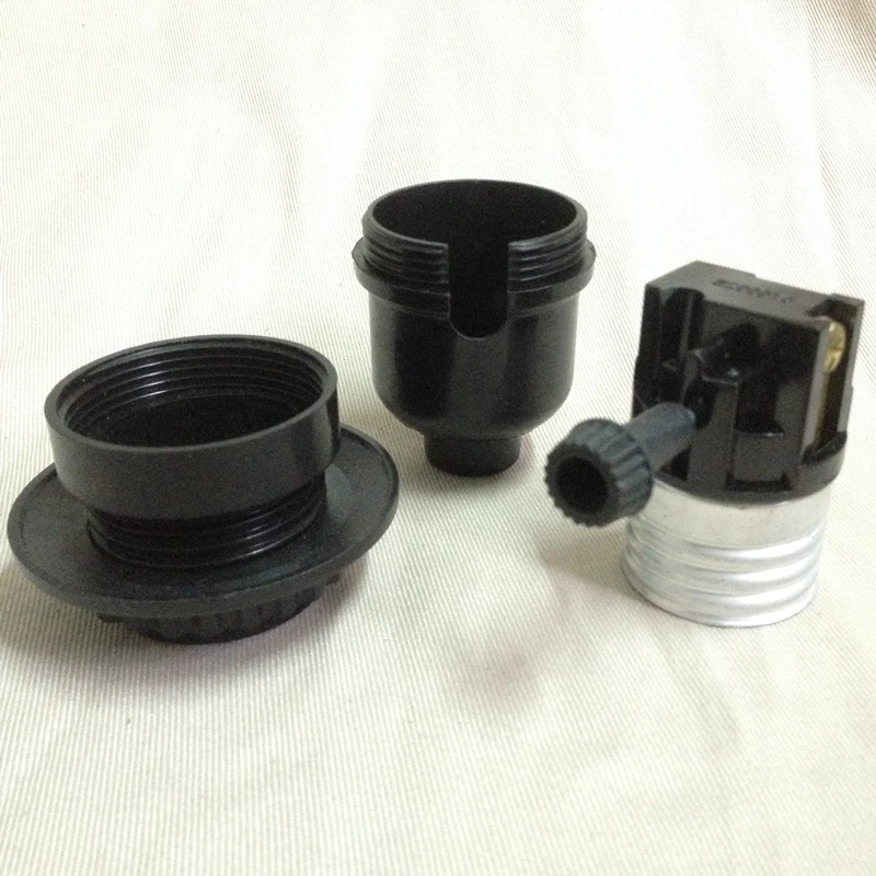 UL Bakelite Lamp Holder E26 Vintage Edison Spiral Bulb Base Zipper and Knob Switch Vintage Chandelier and Table Lamp Holder