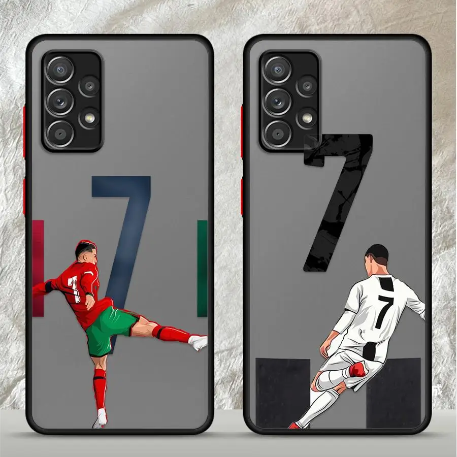 Cartoon Football Number 7 Phone Cover Case for Samsung Galaxy A35 A14 A23 A16 A15 A56 A55 A17 A52 A53 A54 A73 A33 A52S A72 A34