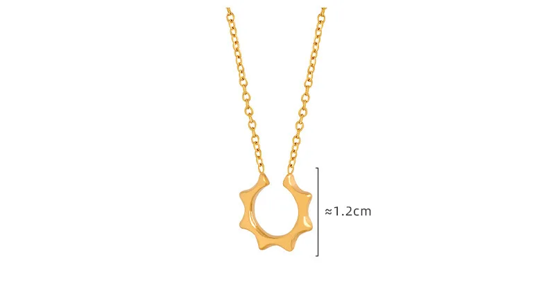 Marka Geometrische Anhänger-Halskette für Damen, Edelstahlkette, Punk, vergoldeter Schmuck, elegante lange Halskette für Damen – Detail 1