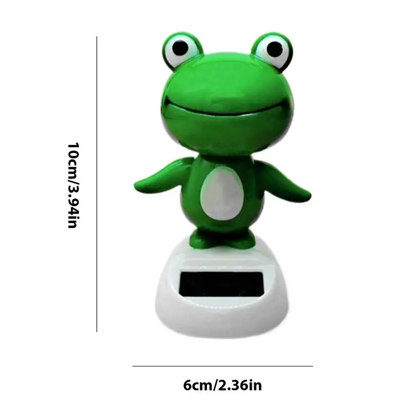 Animal Solar Bobbleheads Cute Frog Car Solar Decoration Frog Dashboard Decoration Toy Cute Animated Bobblehead Solar Dashboard