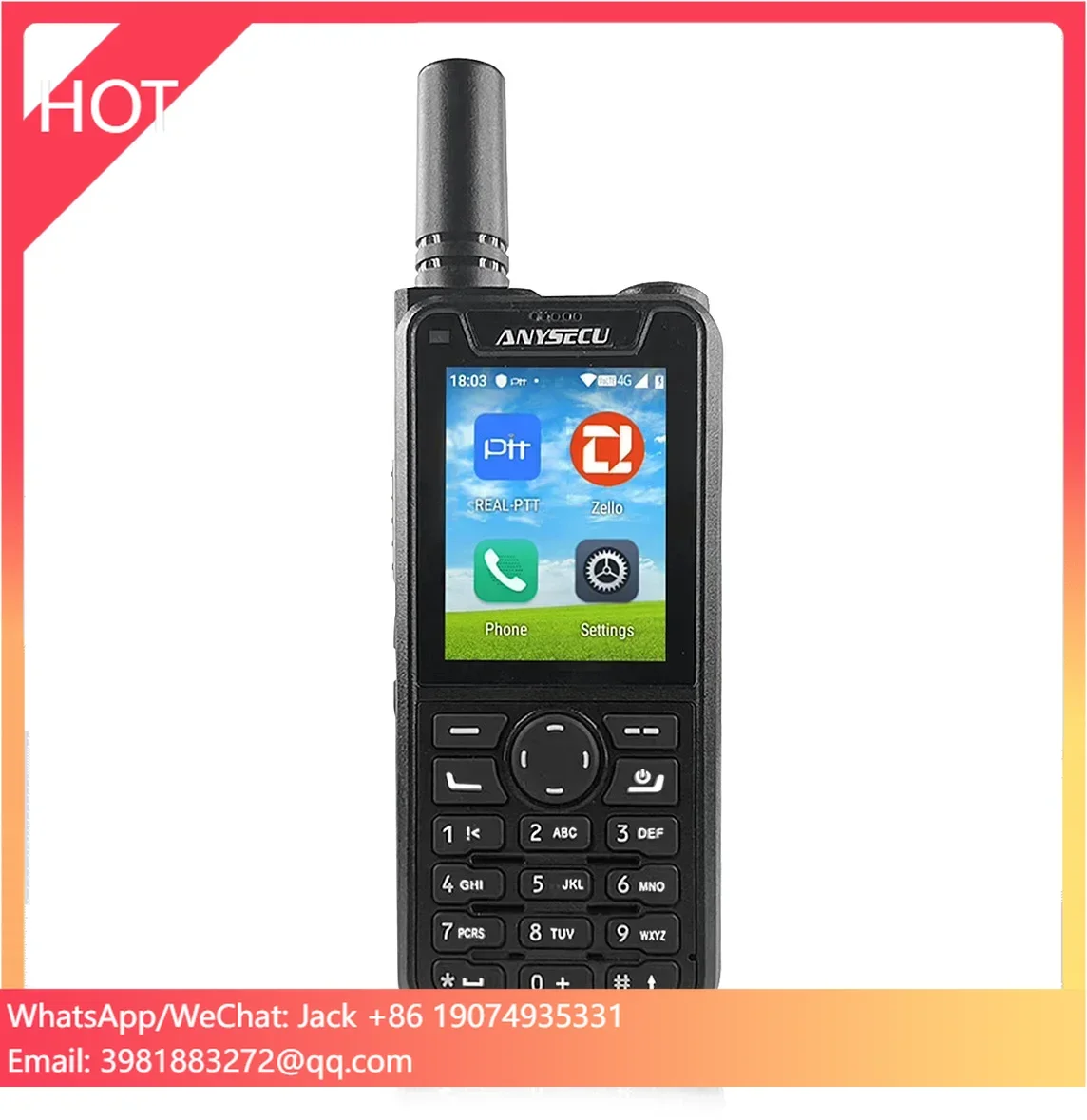 2024 جديد 4G POCT59 راديو نظام Android9.0 مع Realptt Zello F9 6800mAh 2.4 بوصة راديو محمول 1GB + 8GB لاسلكي تخاطب