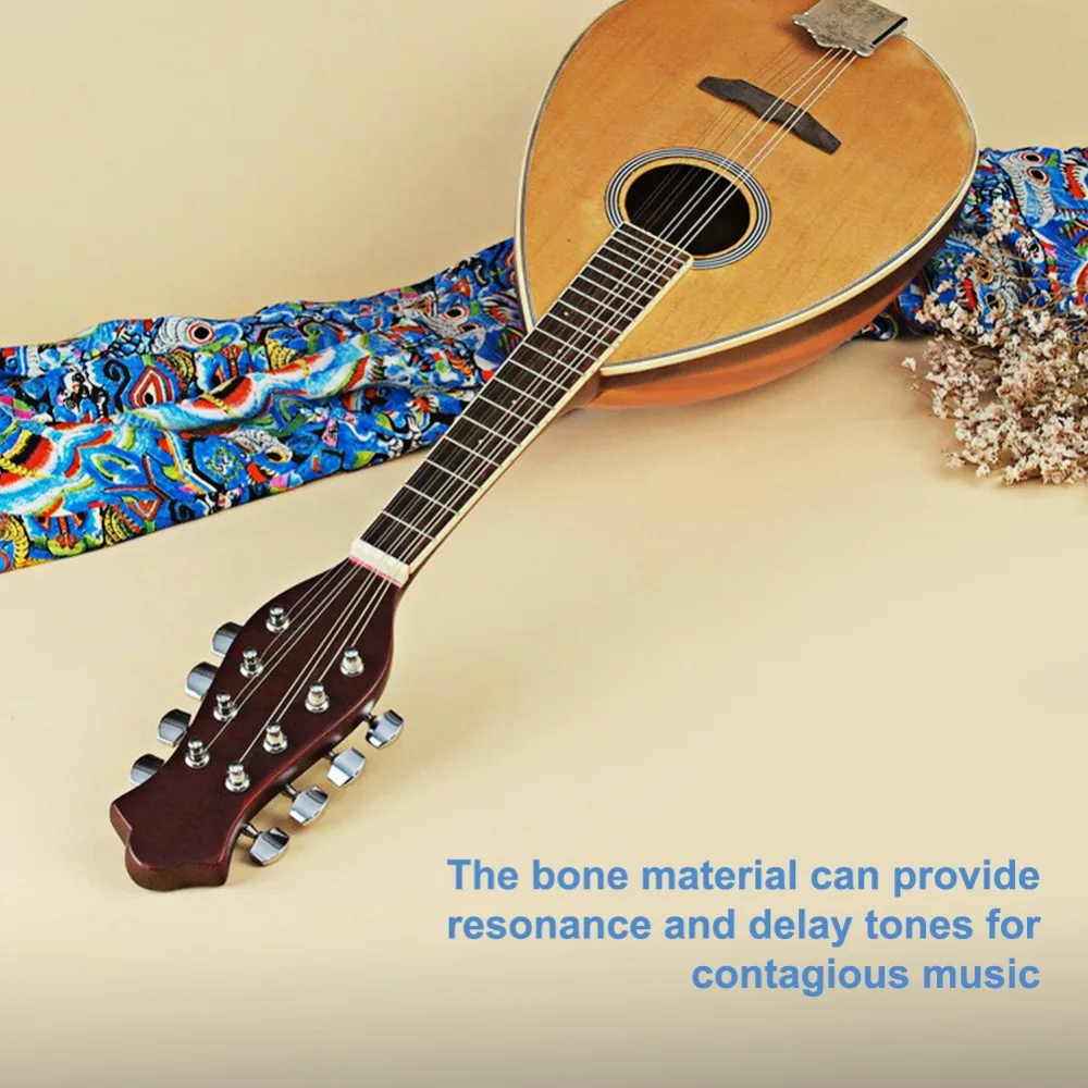3 unidades de porca de corda de bandolim de osso ​ ​ Porca de reparo de instrumentos ​ ​ Design com fenda ​ ​ Porca com fenda óssea ​ Acessório de porca de corda ​