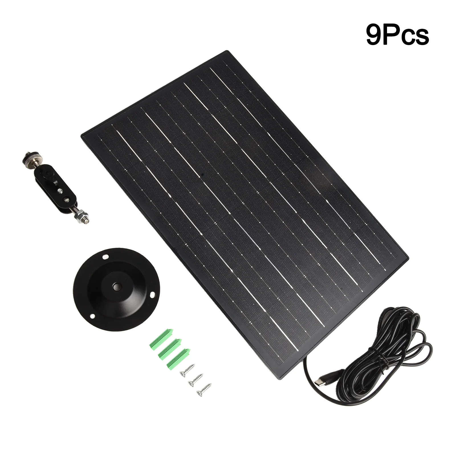 Solar Camera Charger Solar Panel 284*184*8MM ABS+PC Black IP65 Waterproof Solar Camera Charging Board Gardens Walls