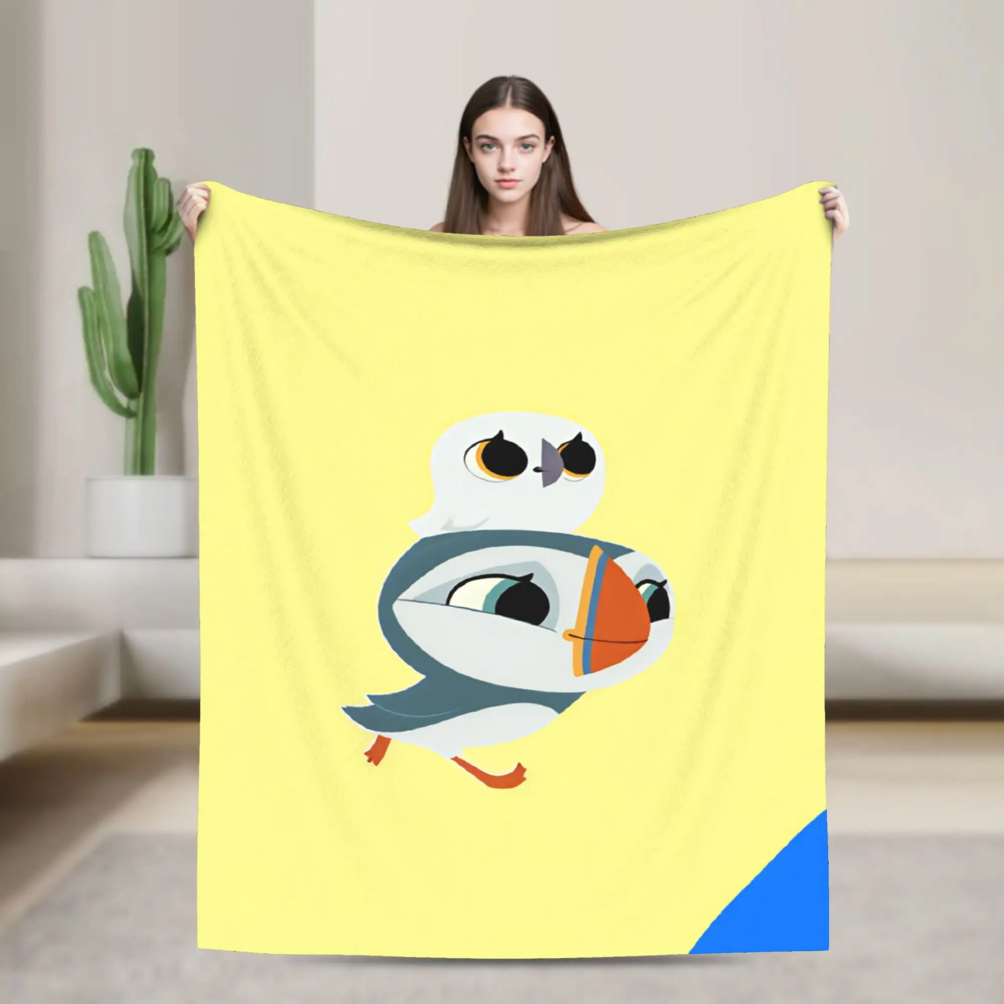 Puffin Rock And New Friends Blanket Quality Warm Soft  Throw Blanket Winter Kids Adult Home Decor Fashion Bedspread