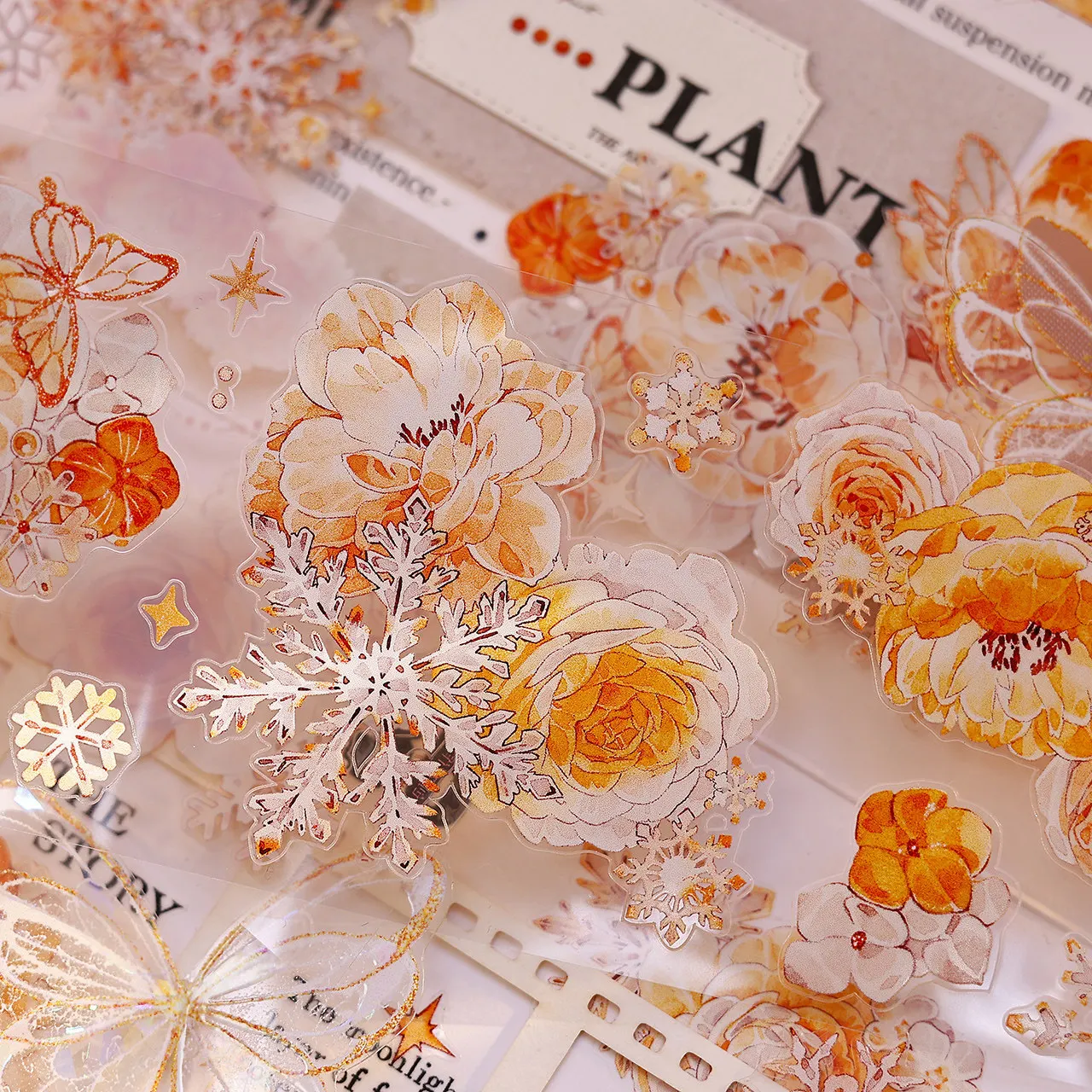 

65mm*6m Vintage Flower Snowflake Landscape PET Tape Creative DIY Journal Material Collage Scrapbooking Stationery