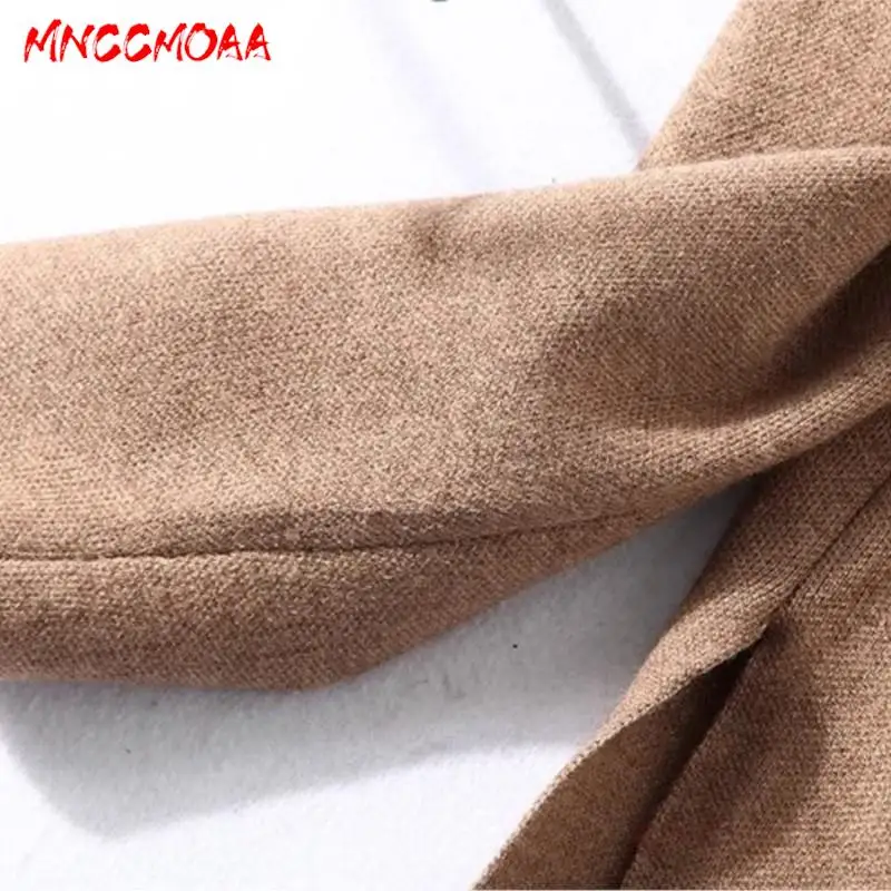 MNCCMOAA 2023 Autumn Winter Women Fashion Loose Long Sleeve Knitting Hoodie Female Solid Color Casual Straight Pants Sets