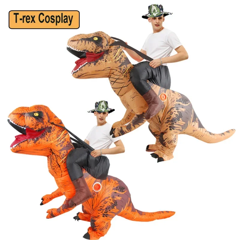 2025 aa quente adulto t-rex inflável dinossauro terno de halloween para homem mulher cosplay novo wat1