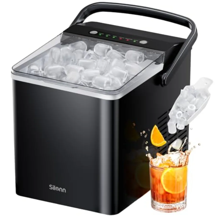 

Ice Maker Countertop, Portable Ice Machine with Carry Handle, Self Cleaning Ice Makers with 1.8 L Water Tank and Big Ice Basket