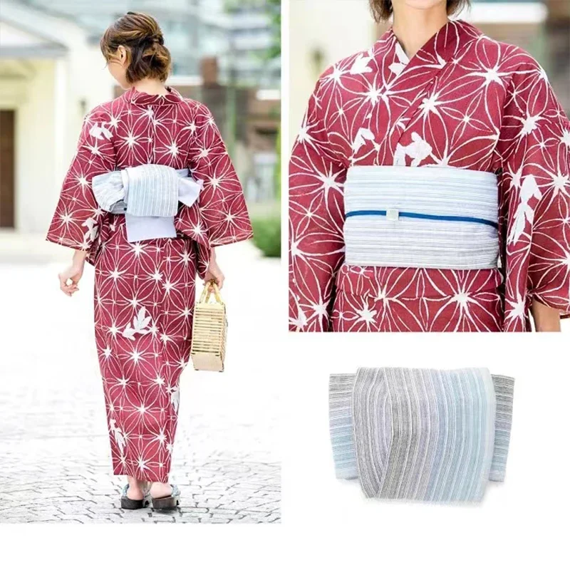 اليابانية التقليدية حزام ملابس كيمونو يوكاتا أوبي حزام النسيج واسعة الخصر الذاتي التعادل ضمادة حزام ملابس كيمونو الملحقات