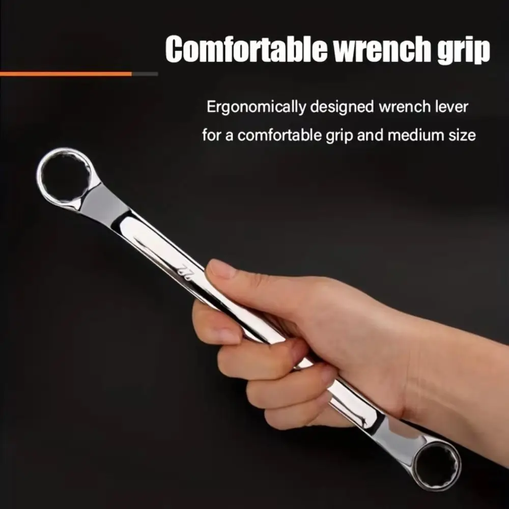 

Repair Tool Chrome Vanadium Steel Plum Wrench Dual Head 45-Degree Dual-purpose Wrench 6-27mm Dual Head Wrench