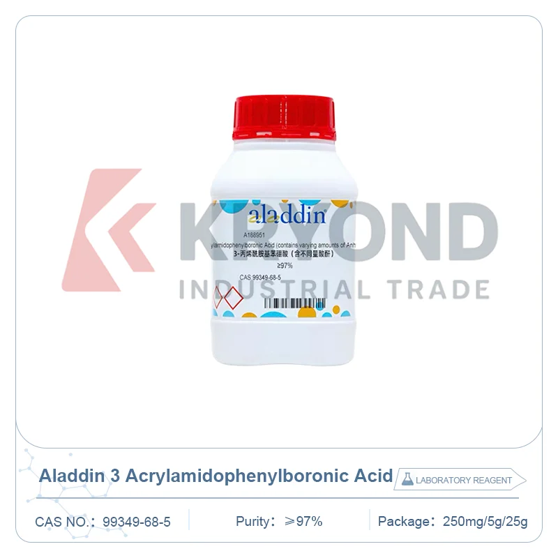 Aladdin A188951 3 Acrylamidophenylboronic Acid CAS 99349-68-5 97 Percent Lab Reagent Organic Synthesis Research 250mg 5g 25g