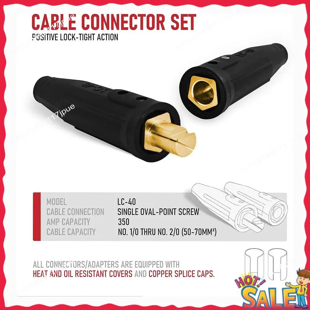 

BOFO LC40 Cable Connector Set, Includes Black Male & Female Connectors Cable Capacity: 1/0 To 2/0 (50-70Mm²)