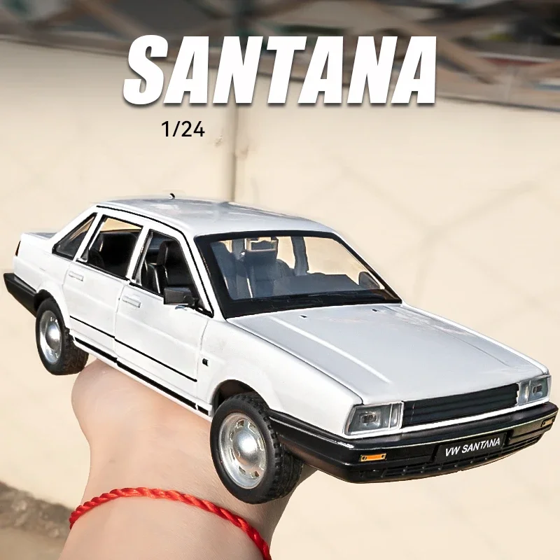 1/24 Skala VW Volkswagen Santana Vintage Model samochodu Diecast Zabawka Pojazd Dzieci Chłopiec Urodziny Samochód Zabawka Prezent Kolekcja Miniatura