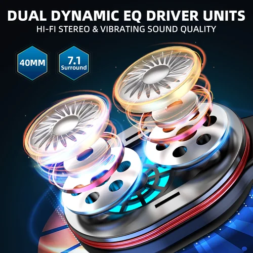 Imagen 2 del producto Kofire UG-05 auriculares para juegos 2,4G BT5.0 auriculares inalámbricos con micrófono RBG luz vibración auriculares Bluetooth para PS4 PS5 PC Switch