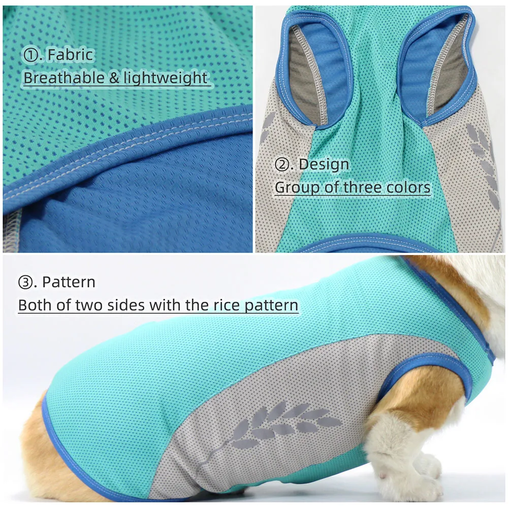 

Dog Cooling Vest Summer Breathable Puppy Clothes Lightweight Comfortable Pet Shirts Decorative Small Size Thin Material Durable