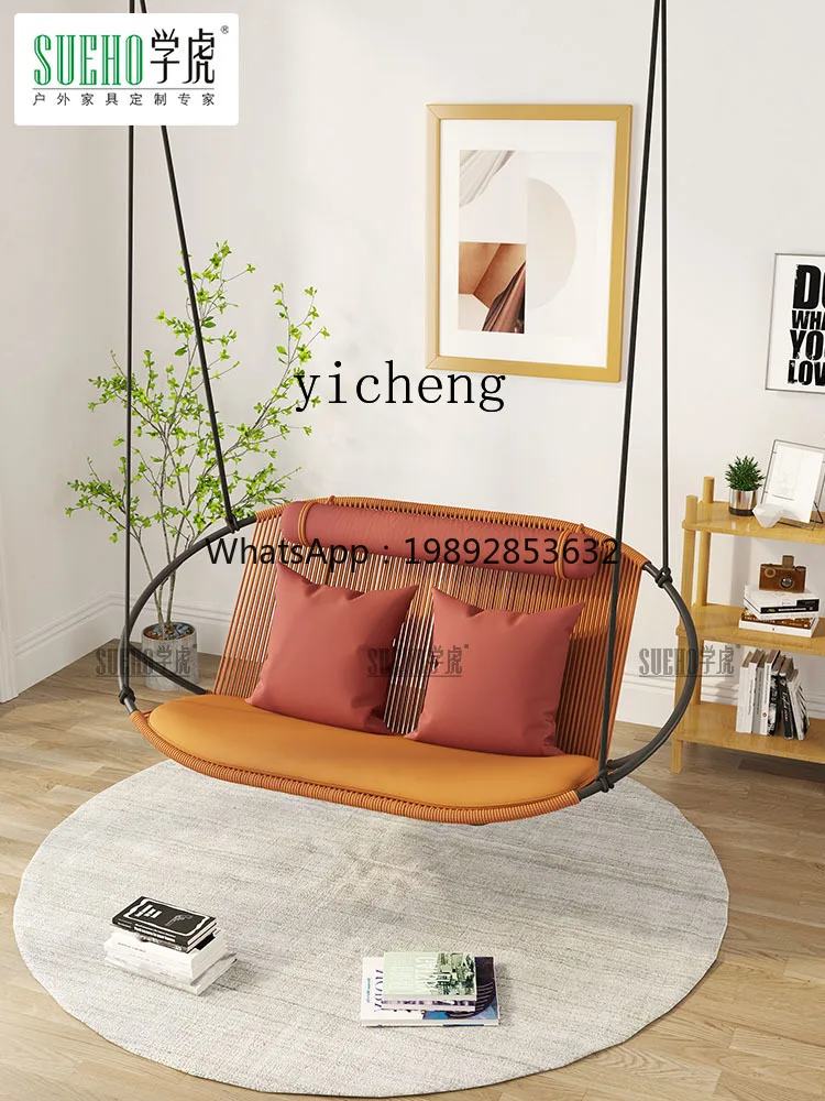 U1  rattan hanging basket indoor swing cradle chair household hanging rattan chair rocking chair balcony simple
