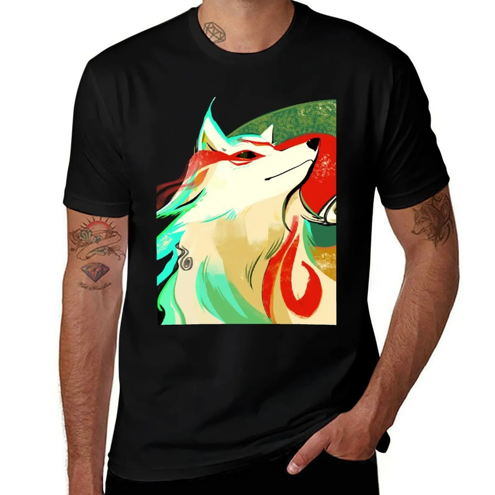 

Футболка Amaterasu, футболка большого размера с рисунком, летняя одежда, винтажная футболка для мужчин 100, ℅ хлопок