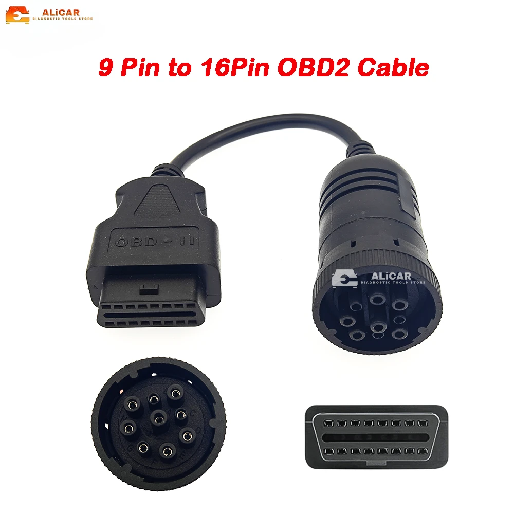 Truck Accessories 9Pin to 16Pin OBD2 Cable For Cat Et3 Comunicador Caterpillar Car Electronics Automobiles Parts