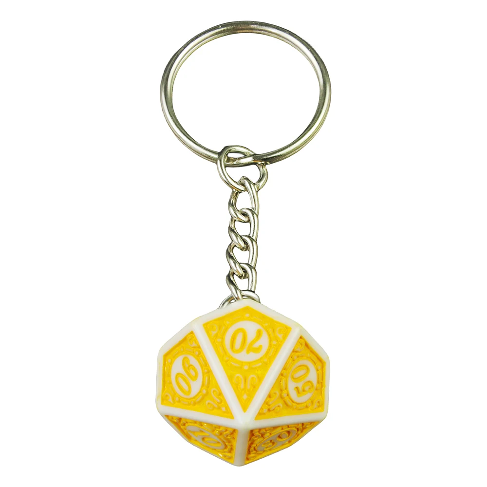 3D Dice Keychain D10(00-90) Handbag Pendant Keyring for Game Lovers