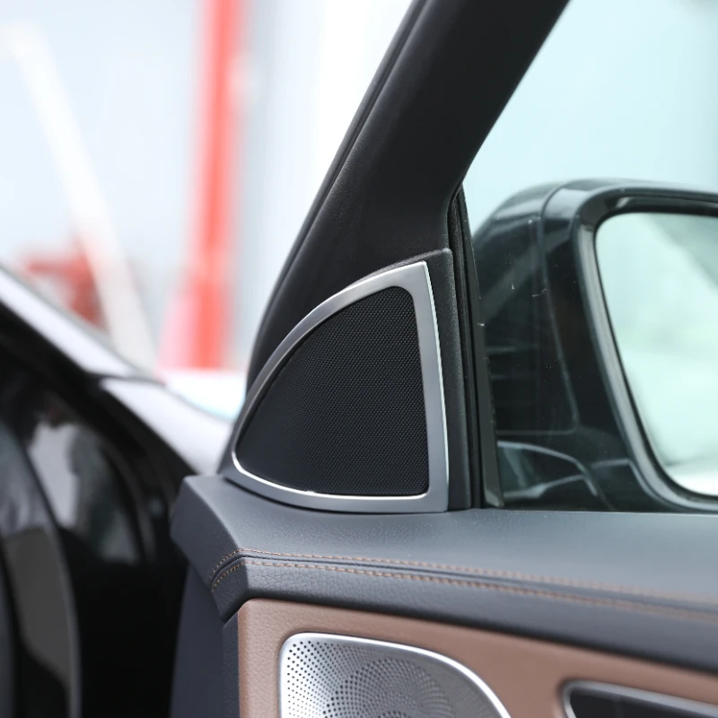 

For Mercedes Benz W222 S Class 2014-2020 ABS Silver Car Door Audio Speaker Decoration Frame Trim Cover Interior Car Accessories