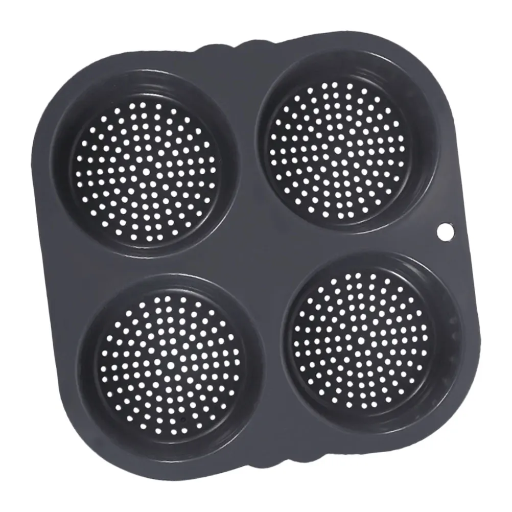

4 Cavity Silicone Burger Buns Mold Nonstick Hamburger Bread Maker Round Pans for Home Baking Toast Egg Sandwich Patties Cake